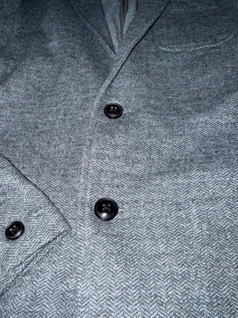 Faherty reserve the Inlet Blazer organic cotton blend herringbone gray size L - Picture 6 of 9